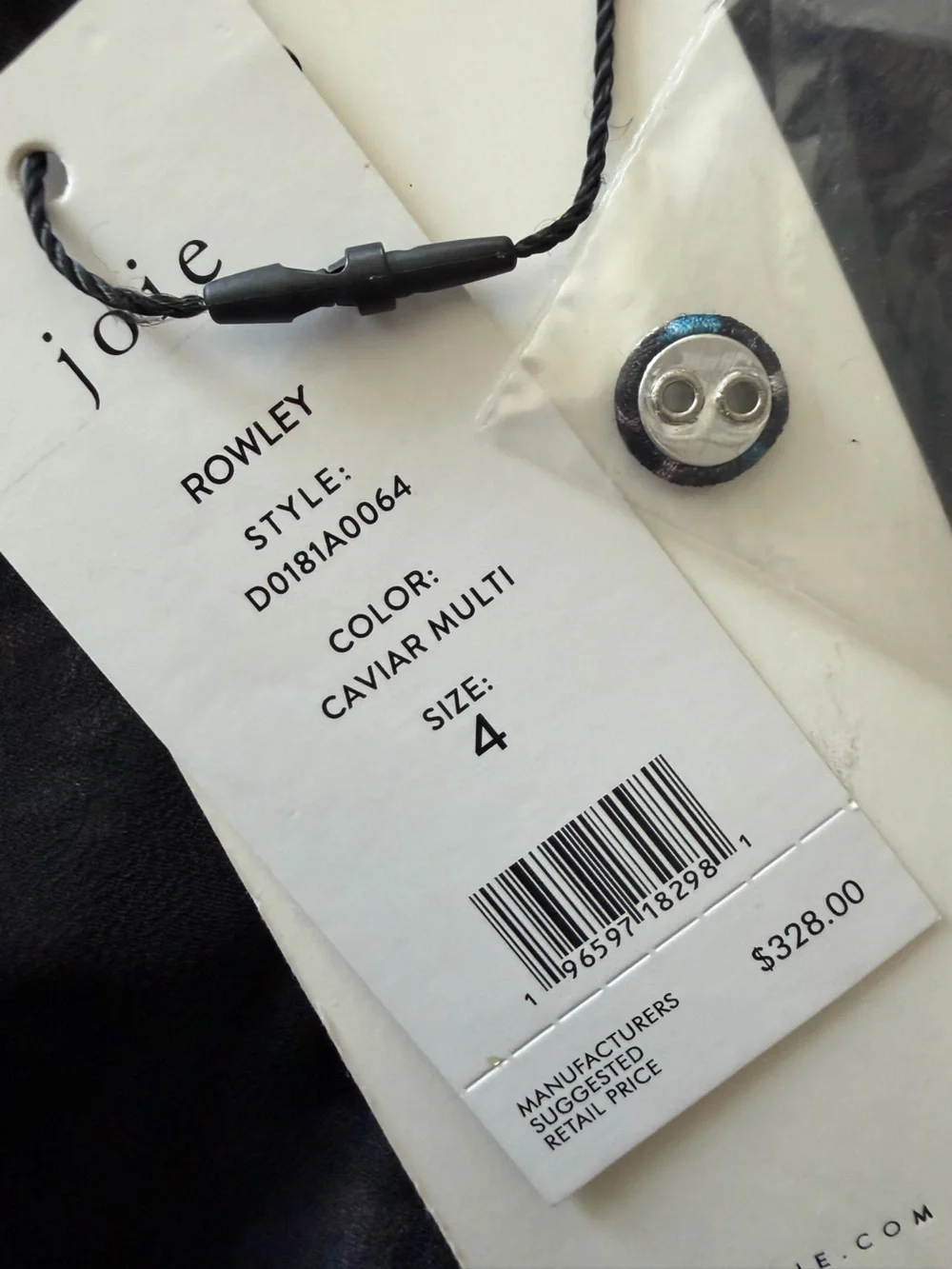 NWT JOIE rowley mini dress in caviar multi black Size 4